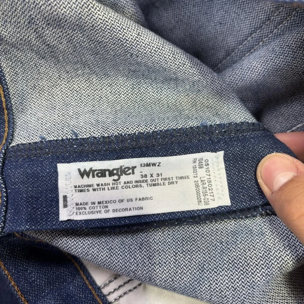 Wrangler Cowboy Cut 13MWZ Jeans Mens 38x31 Blue Dark Wash Classic Bootcut Denim